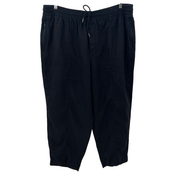 Athleta 2025 1X Retreat High Rise Linen Ankle Pant Black 658556 - Picture 4 of 11